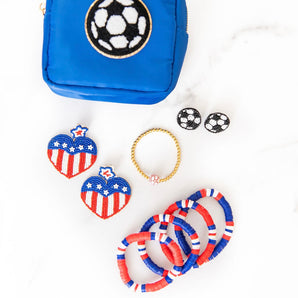 USA Soccer Ball Gold Beaded Bracelet