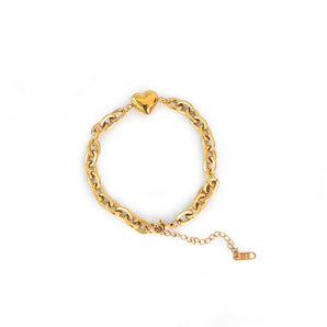 Gold Chain Heart Bracelet
