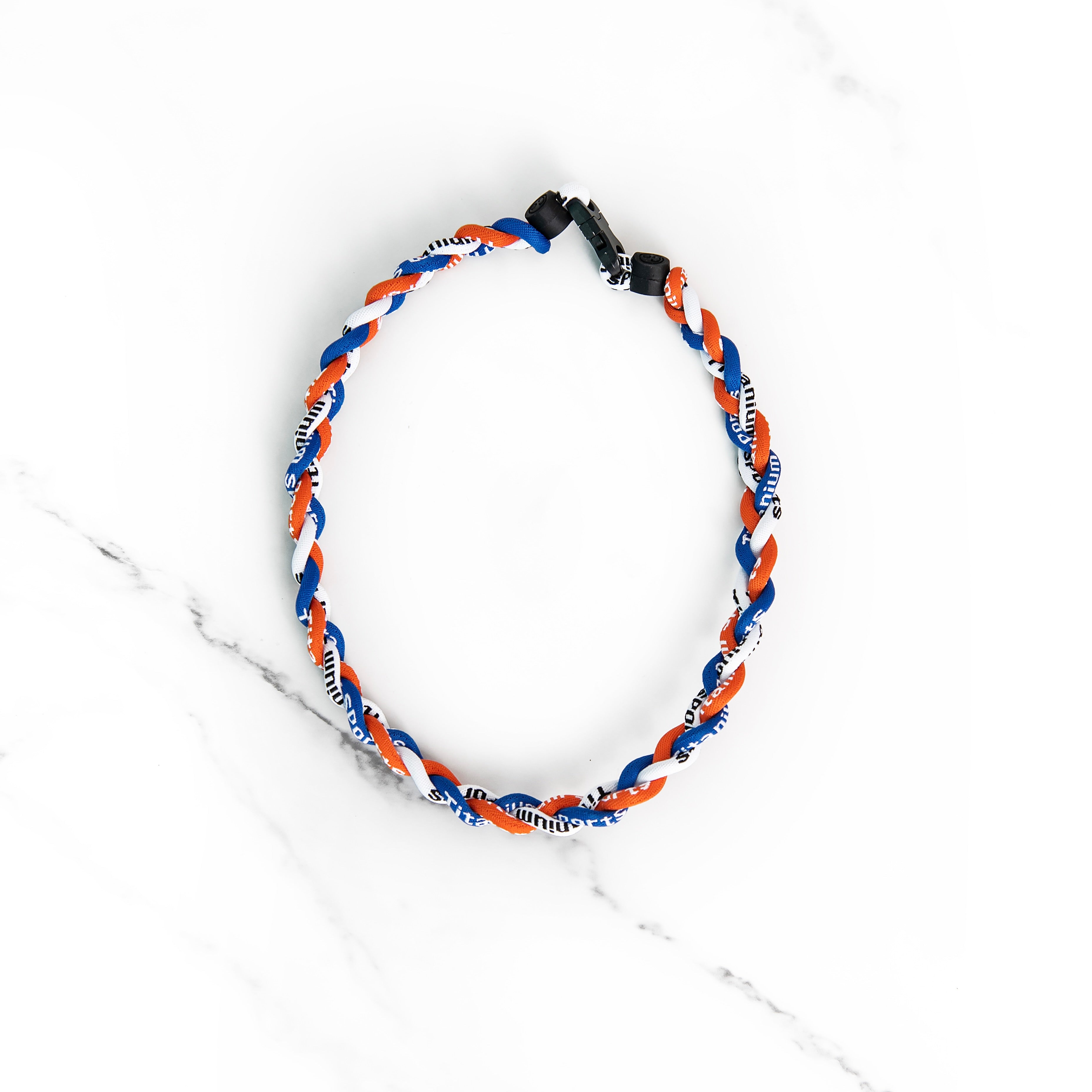 Titanium Sport Custom Number Kids Necklace - Orange & Black Tornado Design For Baseball & Softball
