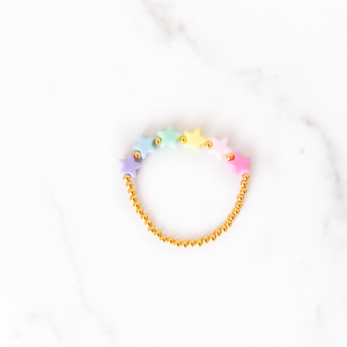 Star Pastel Rainbow Elastic Bracelets