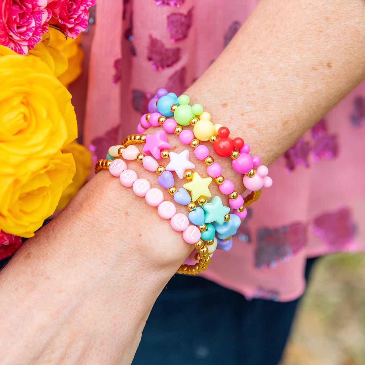 Rainbow Gold Beaded Chain Bracelet – Raina's Rocks