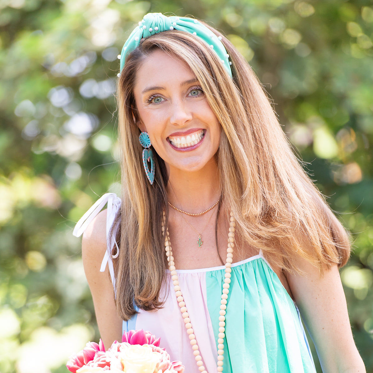 Golden Thread, Inc. Turquoise Pearl Headband