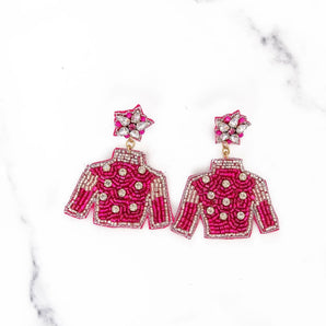 Hot Pink Jacket Earrings