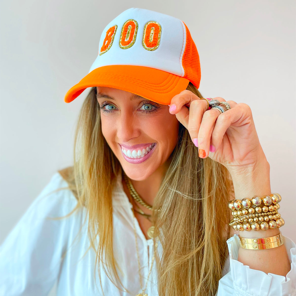 HOU Orange Trucker Hat – Golden Thread, Inc.