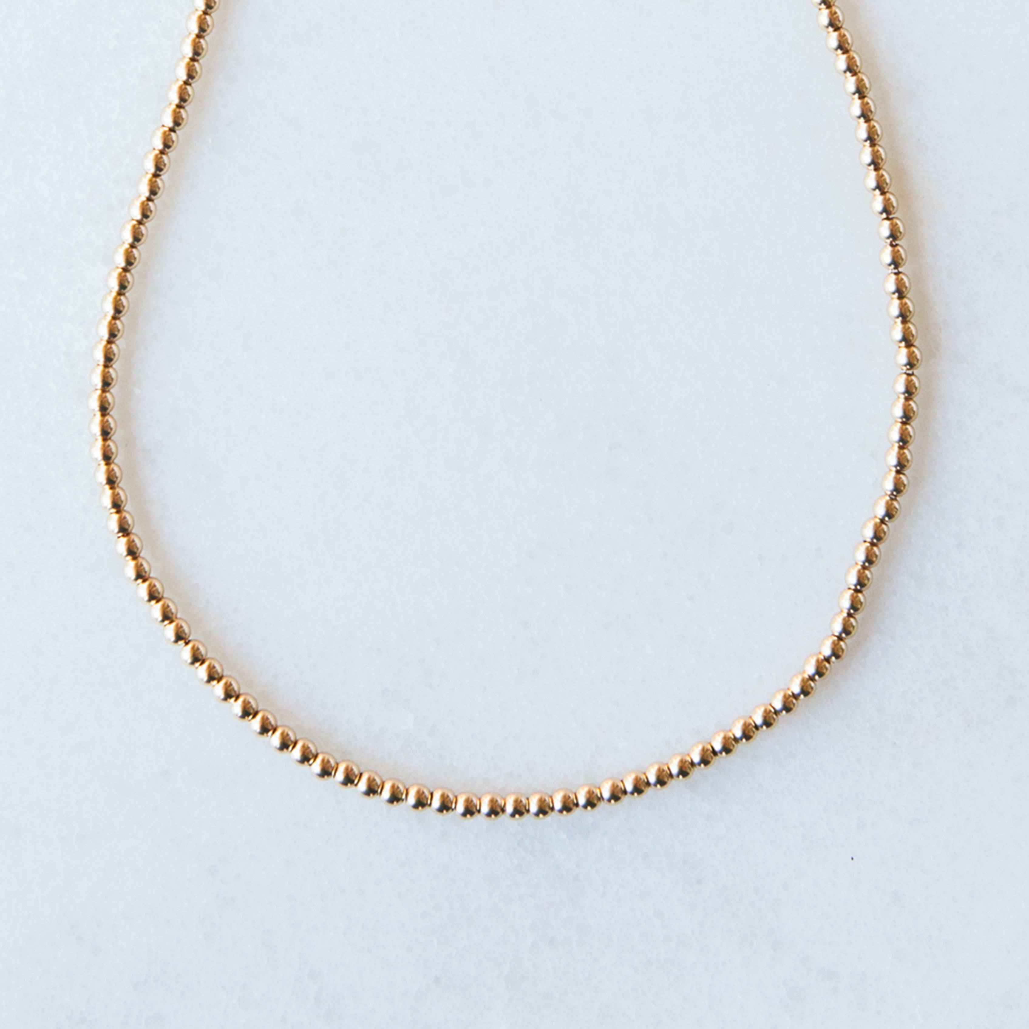Gold Beaded Necklace 14-Karat – Golden Thread,