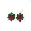 Red and Green Bell Beaded Earrings
