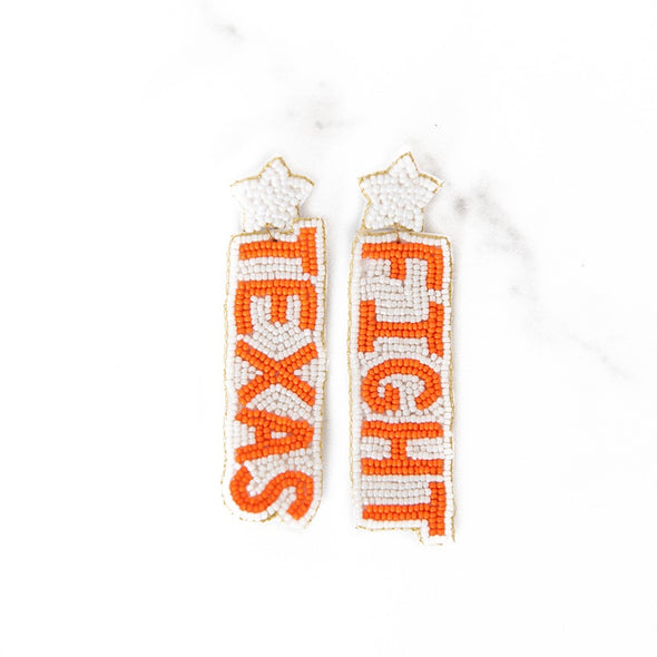 Texas Fight Beaded Earrings