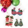 Christmas Tree with Ornaments Beaded Earrings