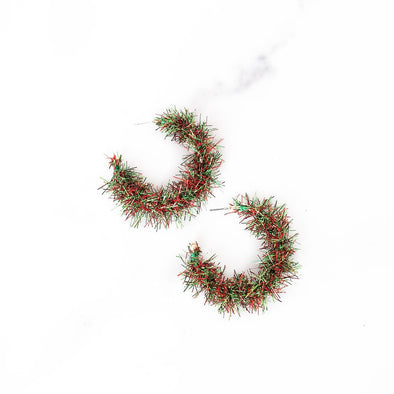 Red and Green Tinsel Hoops