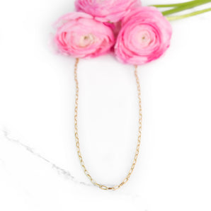 Thin Paper Clip Necklace