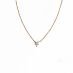 Diamond Mushroom Necklace | 14 Karat