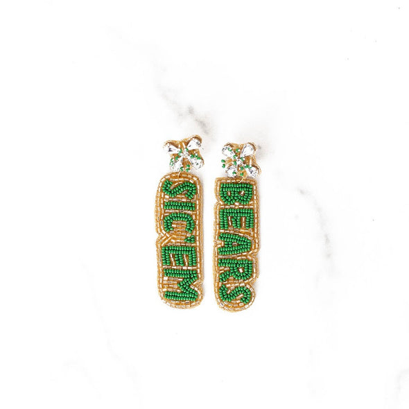 Sic 'em Bears Beaded Earrings