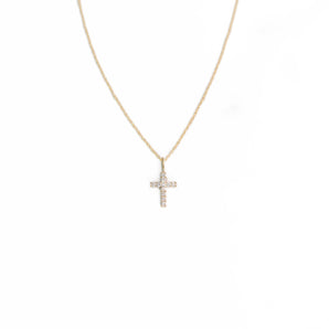 Diamond Cross Necklace | 14 Karat