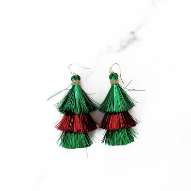 Football Red And Blue Tassel Earrings – Envy Stylz Boutique