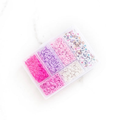 Polymer Clay Beads (4 x 1 mm) Mix Color Pink (300 pcs)