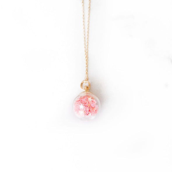 Pink Star Confetti Charm Necklace