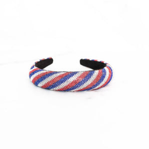 Glitzy Red White and Blue Stripe Headband