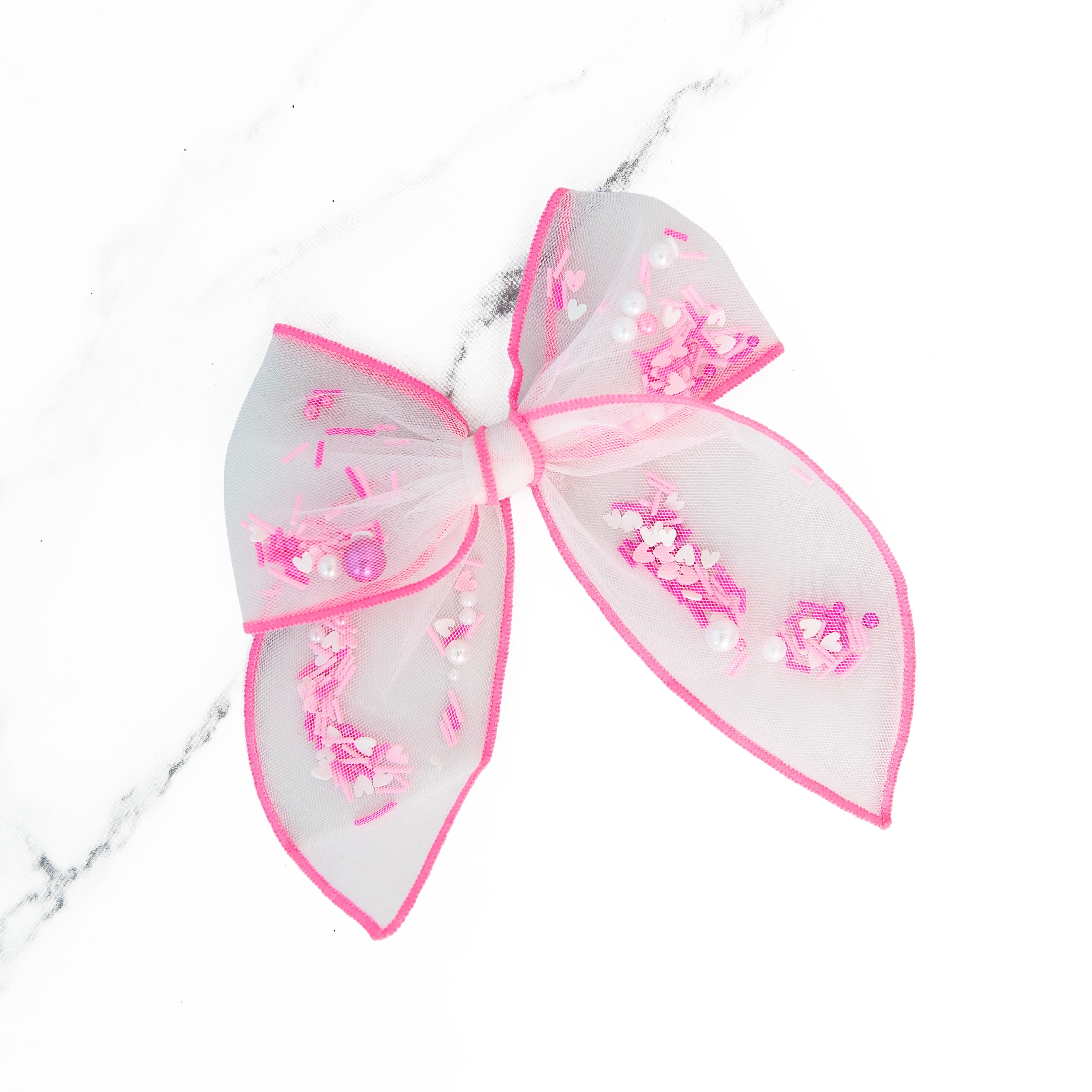 Pink Confetti Bow – Golden Thread, Inc.