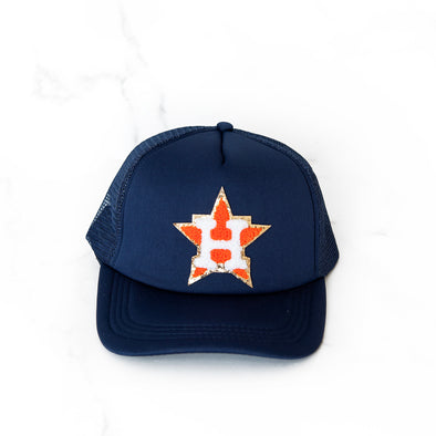 For the H Chenille Patch Trucker Hat