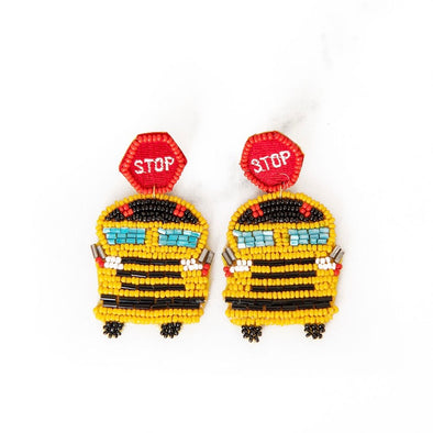 Beaded School Bus Earrings