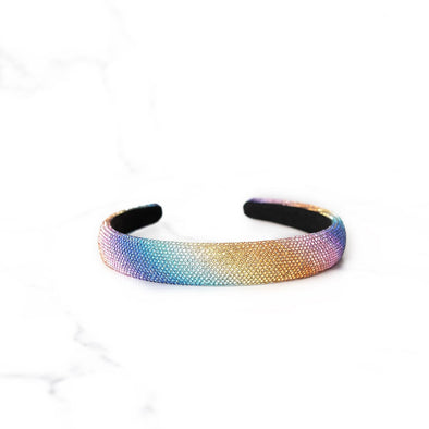 Glitzy Rainbow Ombre Headband