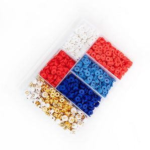 Mini Polymer Clay Bead Kit | Red, White, & Blue