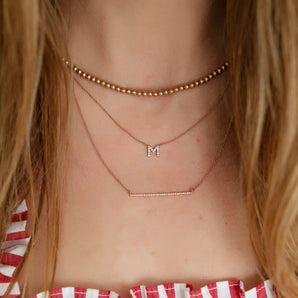 Diamond Bar Necklace | 14 Karat