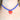 Blue Beaded Necklace With Red Heart