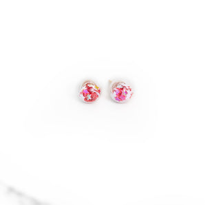 Rasberry Red and White | Mini Star Confetti Stud Earrings