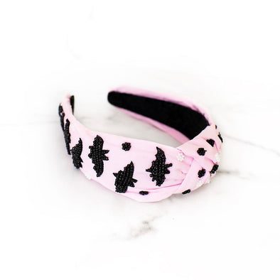Pink Beaded Bat Headband