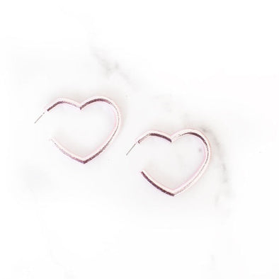 Light Pink Open Heart Earrings