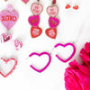 Hot Pink Open Heart Earrings
