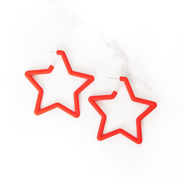 Red Star Earrings