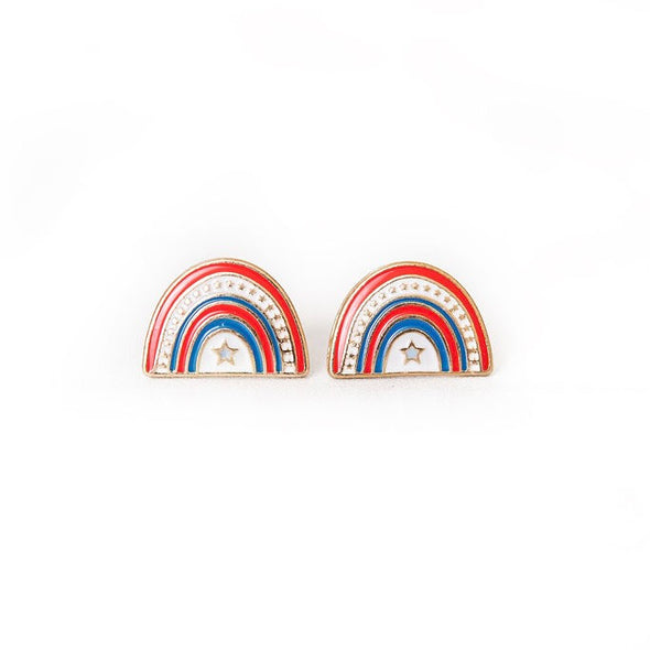 Red, White, and Blue Rainbow Studs