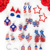 Red, White, and Blue Feathered Earrings
