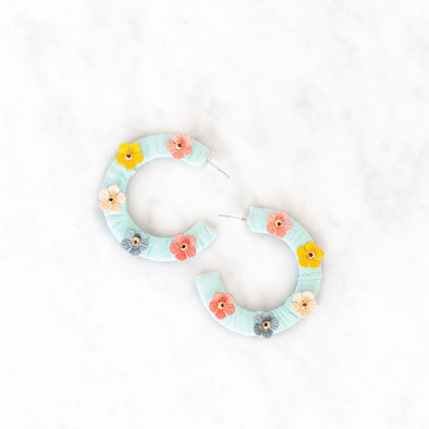 Spring Floral Hoops | Blue