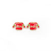 Red Sweater Stud Earrings