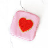 Light Pink with Red Heart Jewelry Pouch
