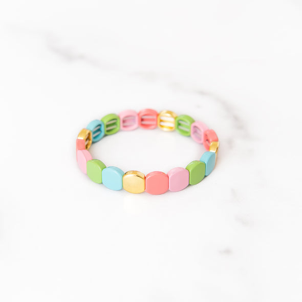 Easter Egg Colored Tile Bracelet