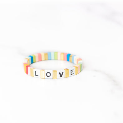 Multi-Color Love Tile Bracelet