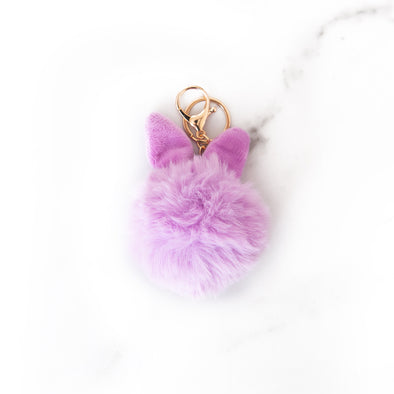 Bunny Pom Pom Key Chain | Purple