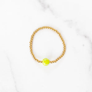 Tennis Ball | Gold Beaded Bracelet
