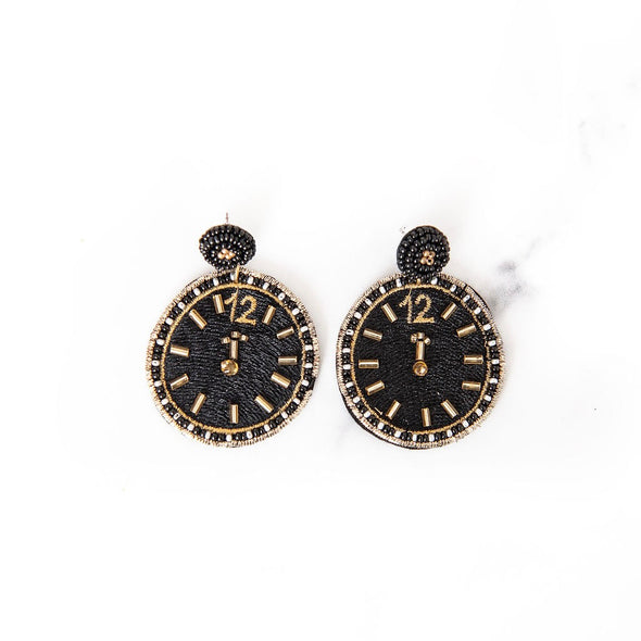 Countdown Beaded Earrings | Black