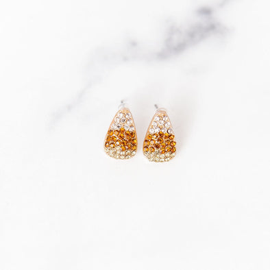 Jeweled Candy Corn Stud Earrings