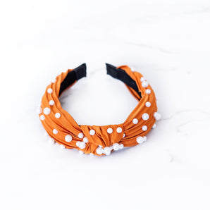 Burnt Orange + Pearl Headband