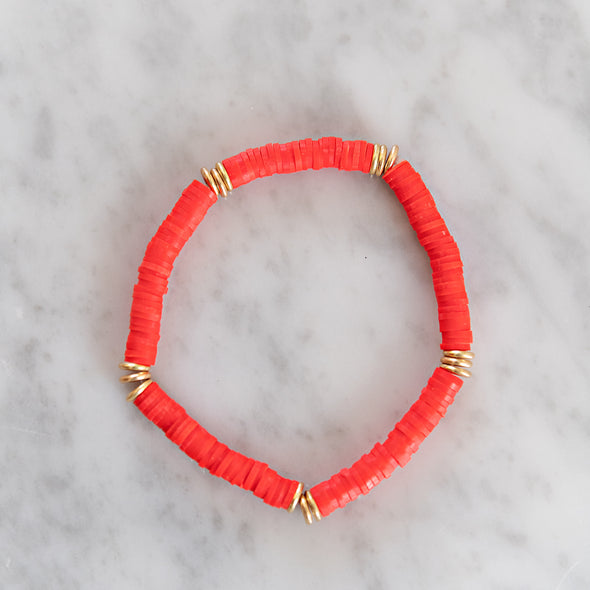Red Polymer Clay Bracelet