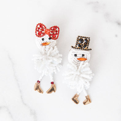 Mr. & Mrs. Frosty the Snowman Earrings