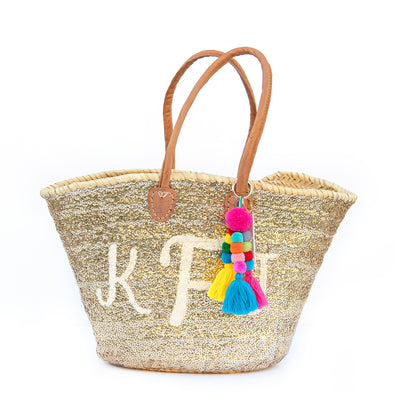 GOLD All-Sequin Beach Bag | Large