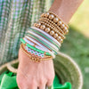 Green Heart Gold Beaded Bracelet