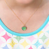 Green Mermaid Heart Charm Necklace